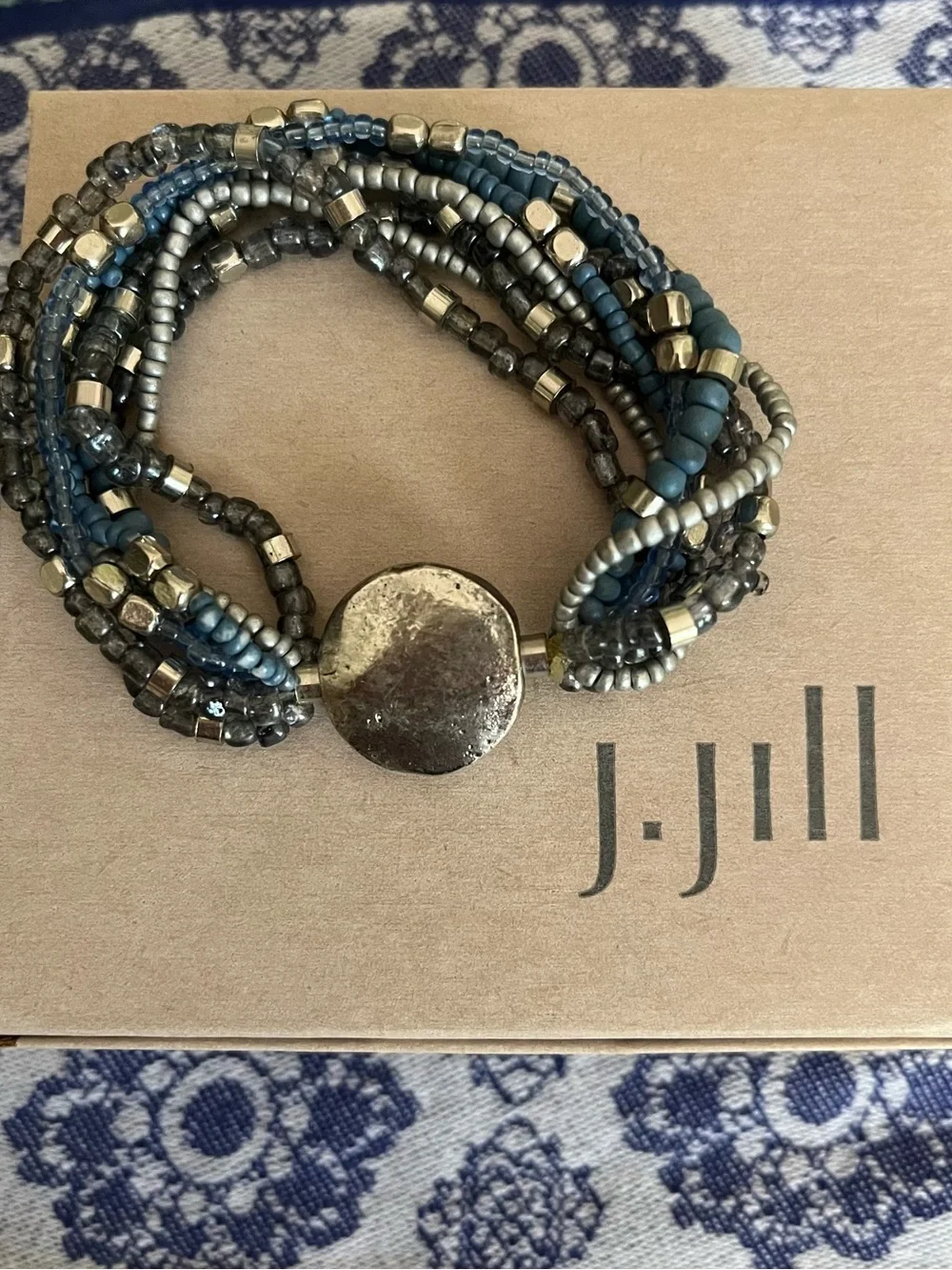 J.Jill Blue and Silver Stretchy Bracelet Set - Picture 1 of 2